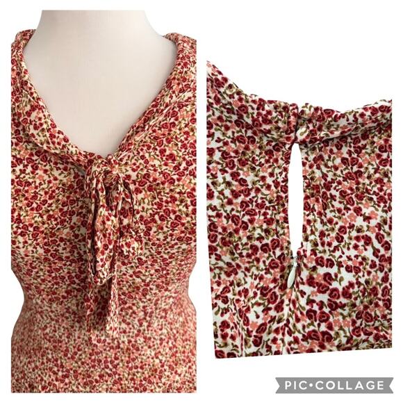 Reformation Adelina Floral Mini Dress Drop Waist V-Neck Ditsy Floral Size 2 - Picture 11 of 15